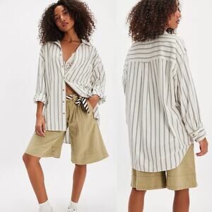 Free People We the Free Freddie striped button down shirt size small